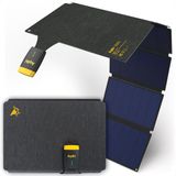 Aqiila Opvouwbaar zonnepaneel oplader, 56W, Sunpower Monokristallijn, Zonne oplader PD 3.0, IP67 Water en Stofdicht, 45W USB-C out, USB-C naar USB-A adapter, 2 karabijnhaken, Solar charger Sunbird P56