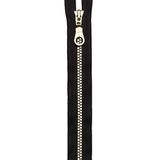 Prym 468601 S14 deelbaar 60 cm new goud ritssluiting, polyester, zwart/newgoud