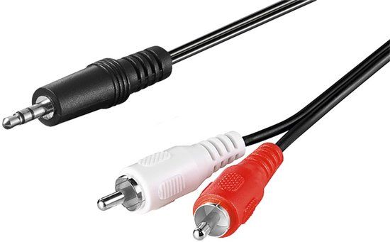 Goobay Audio Cable AUX Adapter, 3.5 mm Male to Stereo RCA Male, CU 10 m