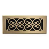 Decor Grates SPH412-A 4-Inch bij 12-Inch Scroll Floor Register, Antiek Messing