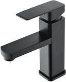 Merkloos Robinet de lavabo chaud et froid acier inoxydable robinet de salle de bain robinet économiseur d'eau noir