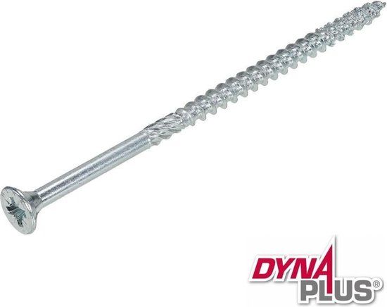 Dynaplus Unischroef Pozidriv 6 x 130 mm Verzinkt Voldraad (100 stuks)