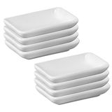 Westmark Set van 8 keramische kommetjes/serveerschaaltjes, rechthoekig, klein, afmetingen: 7,8 x 5 x 1,5 cm, keramiek, Tapas + Friends, wit, 697522E1