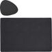 Zeller Placemats en onderzetters lederlook - set 6x - zwart - 45 x 30 cm