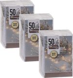 Merkloos Kerstverlichting - 3x - op batterij - warm wit - 50 LED lampjes - 5 meter