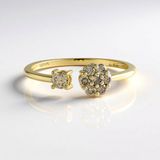 Cavill - Damesring 9K Geelgoud met 0,257 ct Champagne Diamant