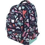 Grafoplás Ergonomische schoolrugzak, 33 x 46 x 22,5 cm, gevoerde rug en handgrepen, 3 vakken, speciaal draagbaar gebied, aanpasbaar aan kinderwagen, model Rubber, prinsessendesign, collectie Bits&Bobs