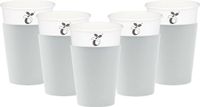 Givi Italia Feestbekers met hoesjes - 40x - zilvergrijs - papier - 250ml - kinderfeestje - biologisch afbreekbaar