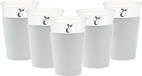 Givi Italia Feestbekers met hoesjes - 40x - zilvergrijs - papier - 250ml - kinderfeestje - biologisch afbreekbaar