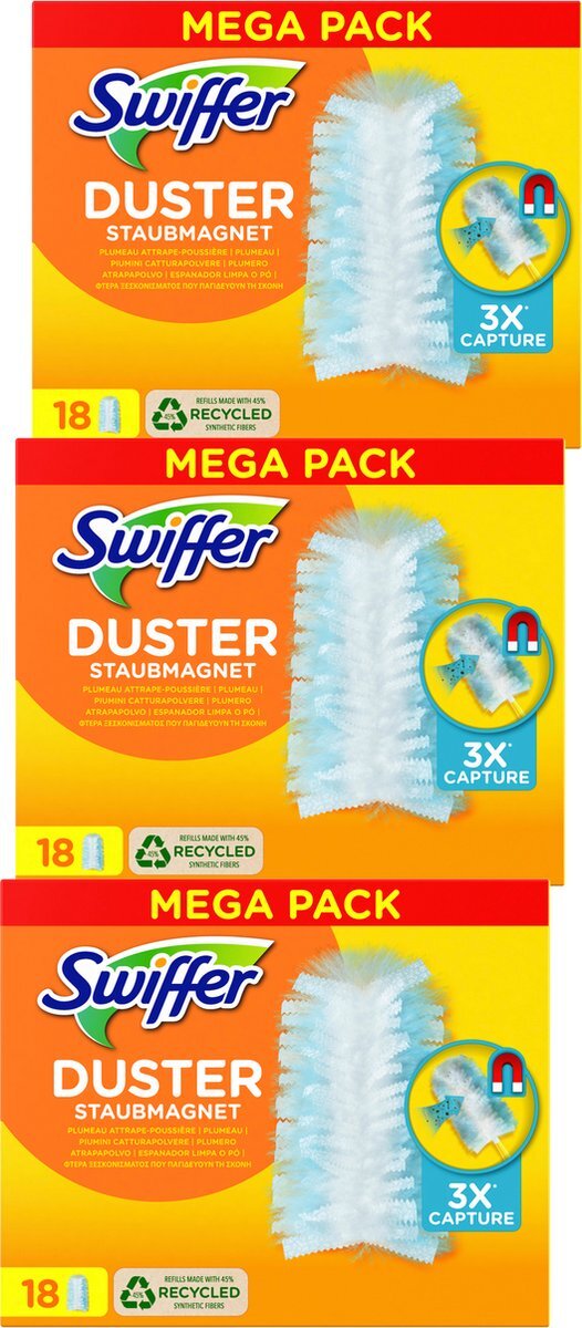 Swiffer Duster - Trap & Lock-navullingen - Voordeelverpakking 3 x 18 stuks