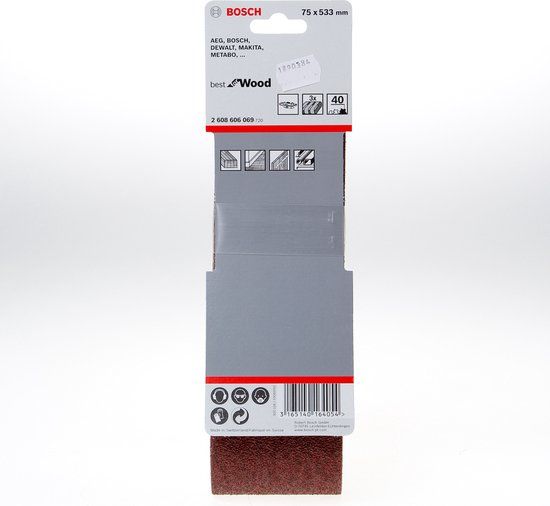 Bosch Professional 3 Bandschuurpapier 75x533 mm Korrel 40