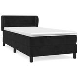 vidaXL Lit plateforme avec matelas, noir, 80x200 cm, velours