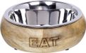 Nobby RVS voerbak eat hout - 23 cm