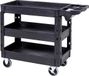 Happiq Trolley de travail sur roulettes - Trolley à outils - Chariot de service - Chariot à outils - 3 plateaux - Chariot de débarrassage Capacité de 249 kg