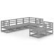 vidaXL 7-delige Loungeset Massief Grenenhout Grijs