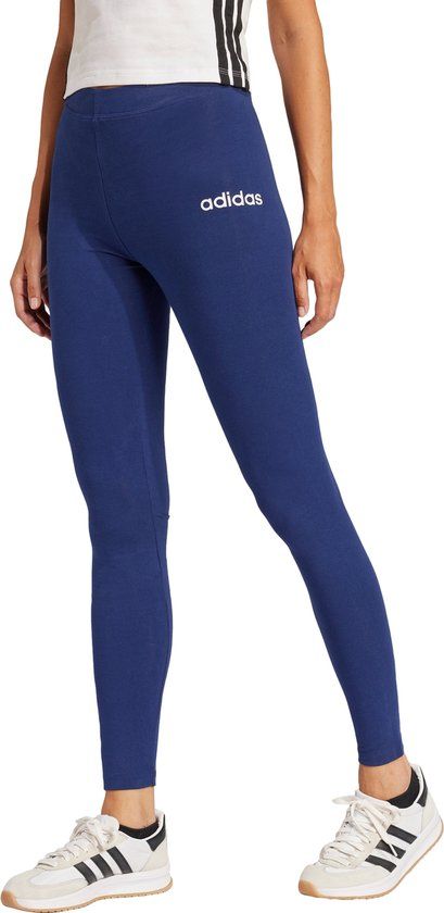 Adidas Sportswear Essentials Linear Katoenen Legging - Dames - Blauw