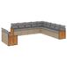 vidaXL Loungeset met Kussens Poly Rattan Beige