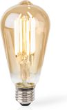 Nedis SmartLife LED Filamentlamp - Wi-Fi - E27 - 806 lm - 7 W - Warm Wit - 1800-3000K - Glas - ST64