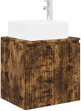 vidaXL Wandgemonteerde wastafelmeubel Gerookt eiken 53 x 35 x 63 cm