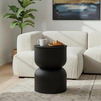 Metalen diabolo bijzettafel - zwart