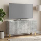Maison Exclusive Meuble TV 99 x 34,5 x 50 cm Gris Béton Bois D'Ingénierie