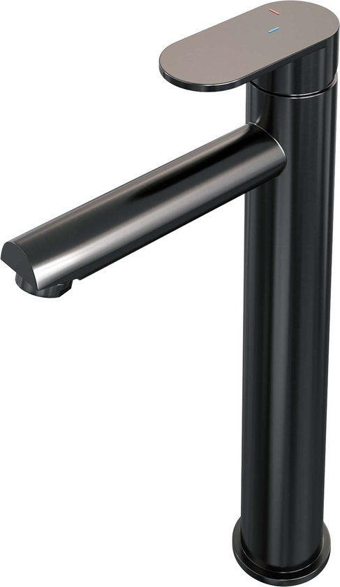 Brauer Gunmetal Edition Hoge Wastafelkraan Brede Staaf Gunmetal - Zwart - Messing