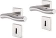 Impresso Chester Poignée de porte - Inox - Carré avec rosace à clé carrée - Pour intérieur - 2 pièces