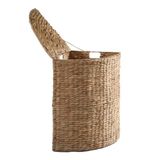 Calicosy - Hoekwasmand - Waterhyacint - Robuust natuurlijk materiaal - met deksel en handgrepen - Badkamer, wasruimte, slaapkamer - Groot formaat - L 40 x B 40 x H 65 cm