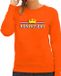 Bellatio Decorations Shoppartners Bv Koningsdag sweater met gouden kroon - oranje - dames - koningsdag outfit / kleding XS
