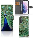 B2Ctelecom Samsung Galaxy S21 Plus Telefoonhoesje met Pasjes Pauw