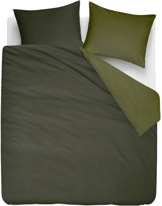 Beddinghouse Warm dekbedovertrek - Lits-Jumeaux - 240 x 200/220 cm - Groen