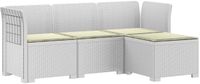 vidaXL - 4-Zitter - Tuin - Sofa - met - Kussens - Rattan - Look - PP - Wit