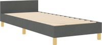 vidaXL Cadre de lit avec tête de lit Tissu Gris foncé 90 x 200 cm