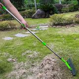 Merkloos 3 Secties Roestvrij Staal - 128 Inch - Brede Verticuteerhark - Dood Gras Opruimen - Ergonomisch Handvat - Eenvoudig Monteren - Gazon Losmakende