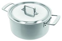 Casserole en acier inoxydable, diamètre 24 cm, capacité 3,3 litres, avec couvercle, adaptée aux plaques à induction