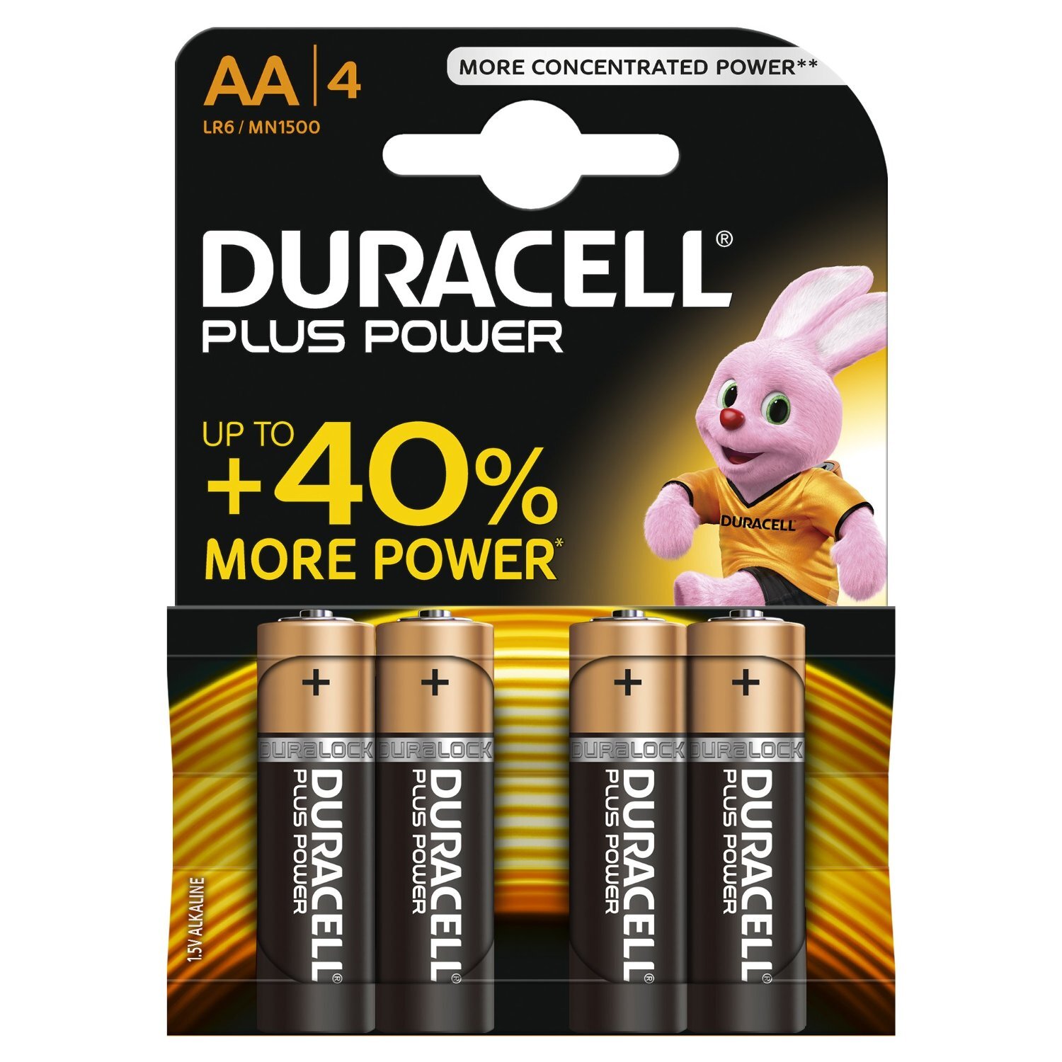 Duracell Batterijen Plus Power, Alkaline, 4 x AA