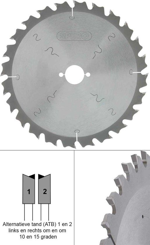 SPERO 250mm TCT zaagblad 24 Tands - asgat 30mm