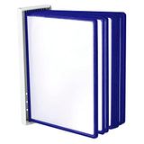 LEVIATAN Wand-zichtpaneelsysteem A4, 10 presentatieborden, ruimtebesparende wandhouder van metaal, voor kantoor, magazijn en productie, blauw