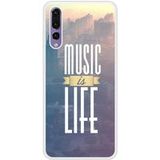 P20 Pro Bedrukt siliconen hoesje Music is life