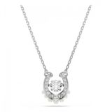 Swarovski Symbolica hanger, Crystal pearl, Round-slijpvorm, Pavé, Hoefijzer, Wit, Rodium toplaag