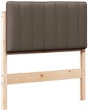 vidaXL - Gestoffeerd hoofdbord - Bruin en Taupe - 75 cm - Massief grenenhout