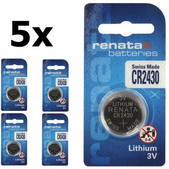 Renata CR2430 3V Lithium Knoopcelbatterij - 5 Stuks