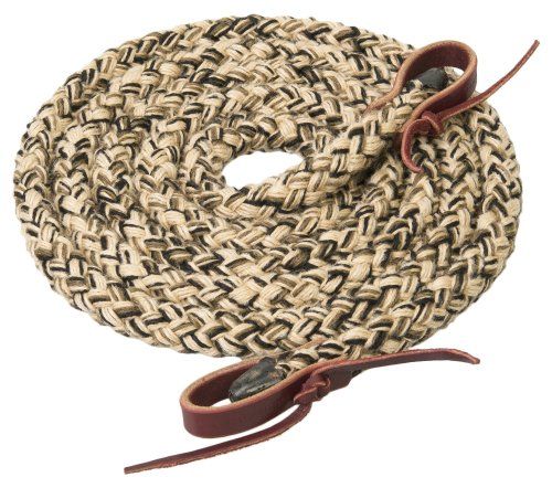 Weaver Leather Silvertip Hollow Braid Roper Reins - 5/8 inch x 8 ft - Brown/Black/Brown