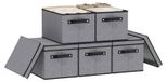 Boîtes de rangement pour textiles avec couvercles, lot de 5, couleur grise, dimensions : 38 x 25 x 21 cm