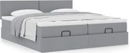 Prolenta Maison Exclusive - Ottoman bedframe met matras, lichtgrijs, 180x200 cm, textiel