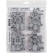 Stempel Anonymous AGW Stempel "Robots" blueprint stempel, motief: bloemen-hart, grijs