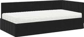 vidaXL Cadre de lit d'angle avec matelas - velours noir - 90 x 190 cm