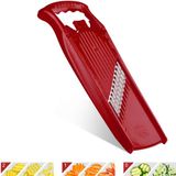 Börner Mandoline | Ideale wafel- en rimpelsnijder | 3 snijdiktes | BPA-vrij en Roestvrij | Rood