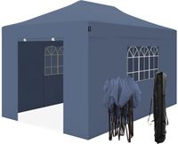 LifeGoods Partytent - 3x4.5m - Donkerblauw - Opvouwbaar - Waterdicht - Met Zijwanden & Draagtas