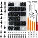 F&M RATES LTD 450 clips rivets, clips véhicule en plastique, rivets en plastique pour panneaux de porte de voiture avec boîte de rangement et outil d'installation